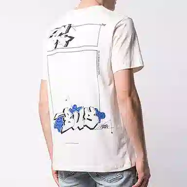 Off-White Graffiti Print T-Shirt White