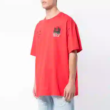 OFF-WHITE Mona Lisa SS19 Red Tee