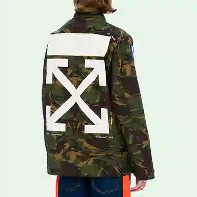 OFF-WHITE Arrow Print Badge Jacket Camo