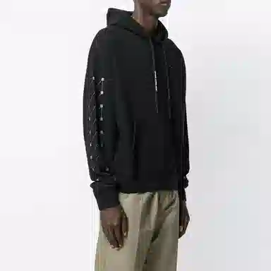 OFF-WHITE Diag Backbone Hoodie Black