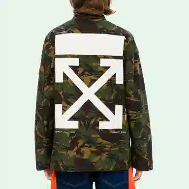 OFF-WHITE Arrow Print Badge Jacket Camo