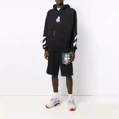 OFF-WHITE FW19 Printed Hoodie Black