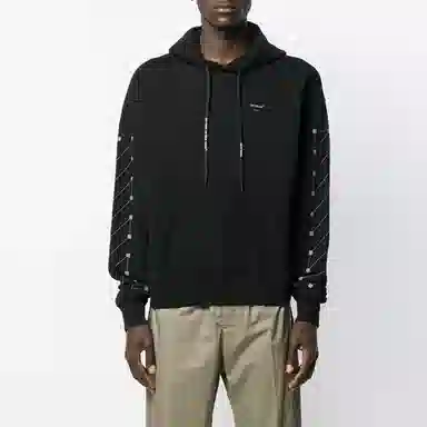 OFF-WHITE Diag Backbone Hoodie Black