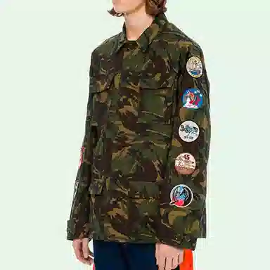 OFF-WHITE Arrow Print Badge Jacket Camo