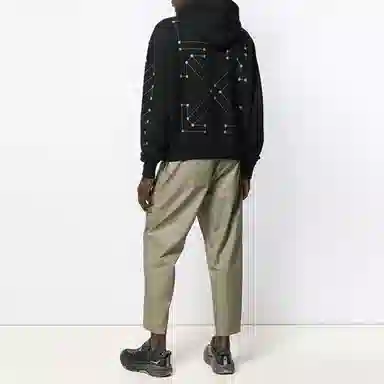 OFF-WHITE Diag Backbone Hoodie Black