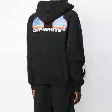 OFF-WHITE FW19 Printed Hoodie Black