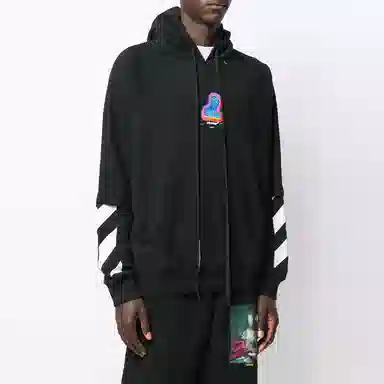 OFF-WHITE FW19 Printed Hoodie Black