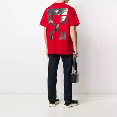 OFF-WHITE Painting Arrow Print Tee Red