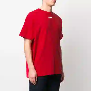 OFF-WHITE Painting Arrow Print Tee Red