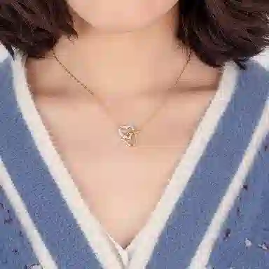 Swarovski Double Heart Necklace Gold