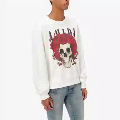 AMIRI Skull Print Crewneck White