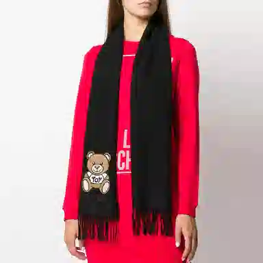Moschino Teddy Bear Wool Scarf