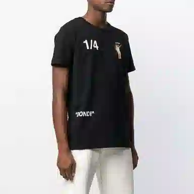OFF-WHITE SS19 1/4 Back Print Tee Black