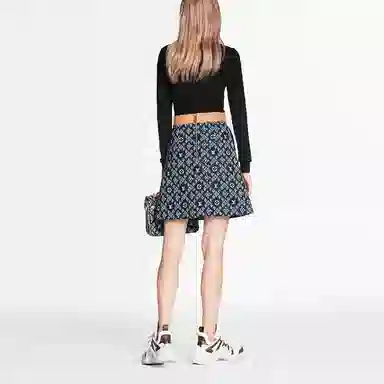 Louis Vuitton SS21 A-Line Mini Skirt Blue