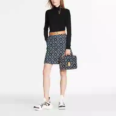 Louis Vuitton SS21 A-Line Mini Skirt Blue