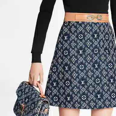 Louis Vuitton SS21 A-Line Mini Skirt Blue