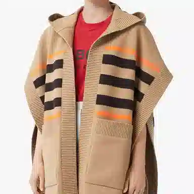 Burberry Hooded Wool Poncho