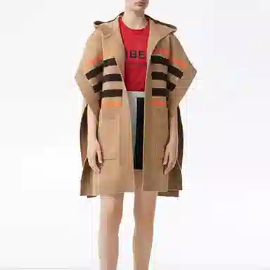 Burberry Hooded Wool Poncho