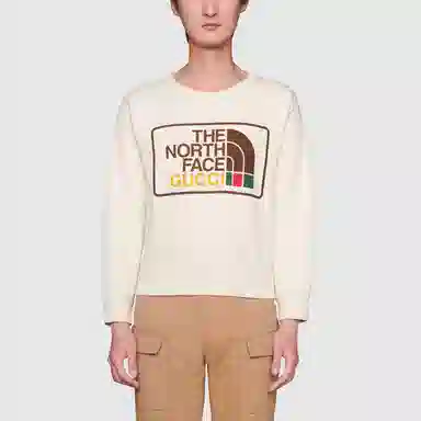 Gucci x The North Face Logo Crewneck Sweatshirt White