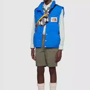 Gucci x The North Face Logo Print Nylon Leather Waist Bag Black Yellow