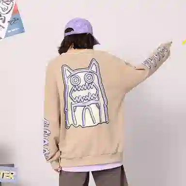 bt Monster Print Oversized Sweatshirt