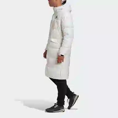 adidas Long Hooded Down Jacket White