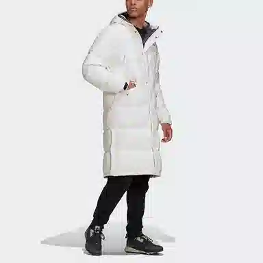 adidas Long Hooded Down Jacket White