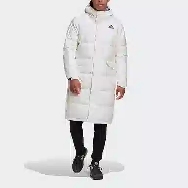 adidas Long Hooded Down Jacket White