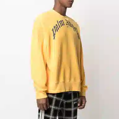 Palm Angels SS21 Logo Crewneck Yellow