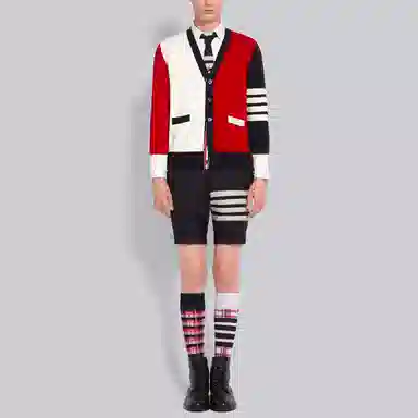 Thom Browne 4-Bar V-Neck Cardigan