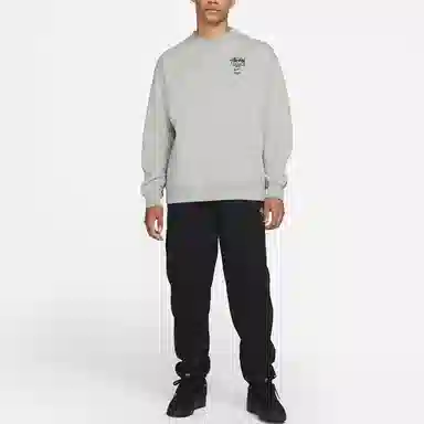 Stussy x Nike Embroidered Logo Crewneck Sweatshirt Grey