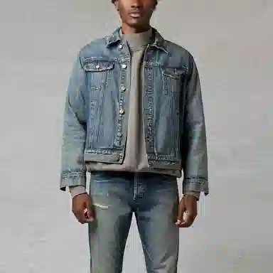 Fear of God Essentials FW20 Light Denim Trucker Jacket