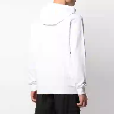 Stone Island Logo Zip Hoodie White