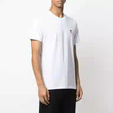 AMIPARIS De Coeur Embroidered Tee White