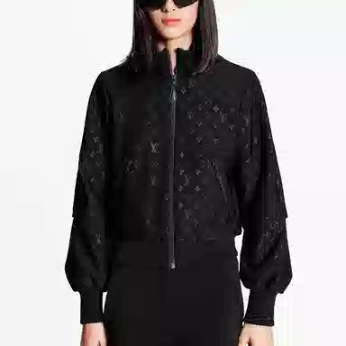Louis Vuitton SS21 Embossed Zip Jacket Black