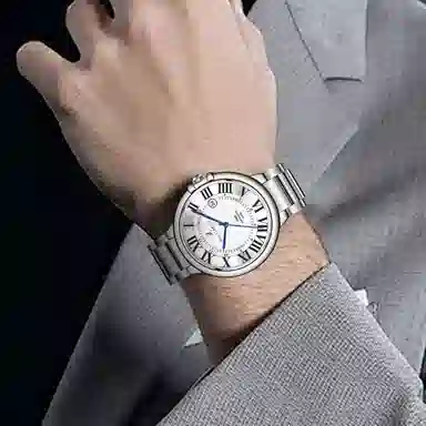 梦特娇 法国巴黎轻奢品牌 男款腕表经典商务简约 手表 金表 学生 爸爸父亲 职场人员 礼袋礼盒装 石英机芯 精钢表带 男女同款 金色表盘