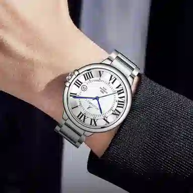 梦特娇 法国巴黎轻奢品牌 男款腕表经典商务简约 手表 金表 学生 爸爸父亲 职场人员 礼袋礼盒装 石英机芯 精钢表带 男女同款 金色表盘