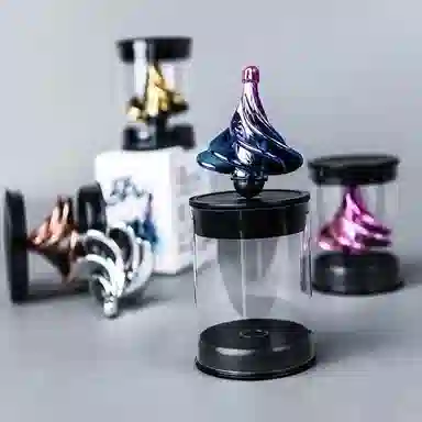 一点潮玩  风动陀螺 风吹旋转 解压发泄 炫彩减压 玩具