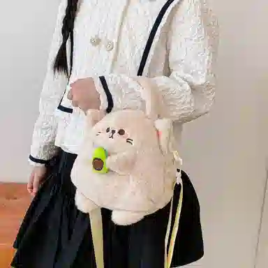 梦童话 可爱卡通毛茸茸小包包 萌宠手机包 玩偶周边