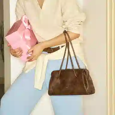 MUVA Vintage Shoulder Bag Mocha Amber Medium