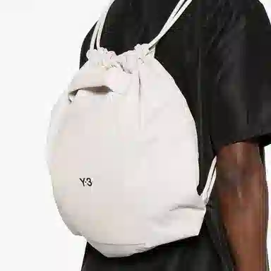 Y-3 Logo Drawstring Backpack Off White