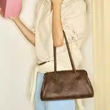 MUVA Vintage Shoulder Bag Mocha Amber Medium