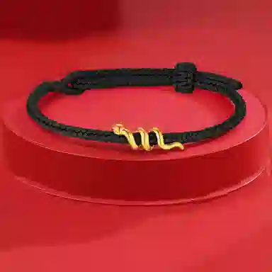 老庆云银楼 扭扭蛇手绳 小众轻奢设计光面灵蛇 精致优雅 简约百搭 足金 按克计价 黄金手链 男女同款情侣款