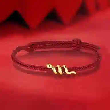 老庆云银楼 扭扭蛇手绳 小众轻奢设计光面灵蛇 精致优雅 简约百搭 足金 按克计价 黄金手链 男女同款情侣款