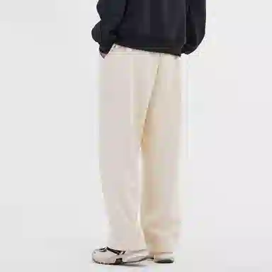 蜡笔小新 趣味卡通人物印花抽绳宽松直筒休闲裤 男女同款