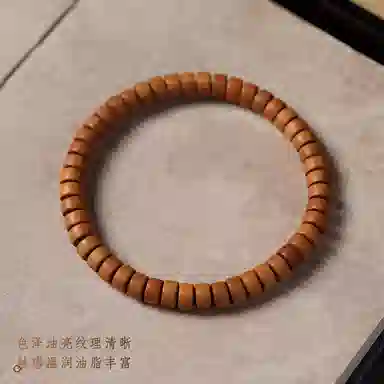 書卓 精工直切药片珠佛珠黑檀木花梨木单圈简约国潮盘玩串 贡木 木作手串 男女同款情侣款