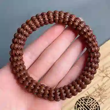 書卓 新复古潮流风 精雕九转莲花 招财鼠 平安纳福  盘玩文玩 #好运 紫金鼠 手串 男女同款情侣款