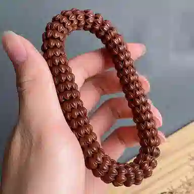 書卓 新复古潮流风 精雕九转莲花 招财鼠 平安纳福  盘玩文玩 #好运 紫金鼠 手串 男女同款情侣款