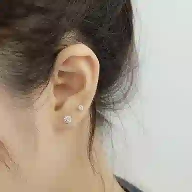 零界 双头闪钻高级感轻奢甜酷灵动光泽气质时尚风耳饰 合金 耳钉 男女同款情侣款