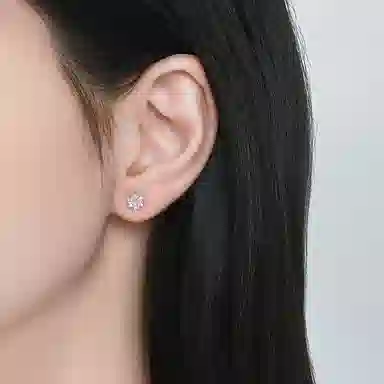 零界 雪花多边形几何 小众设计感 知性浪漫精致 日常通勤耳饰 合金 耳钉 男女同款情侣款